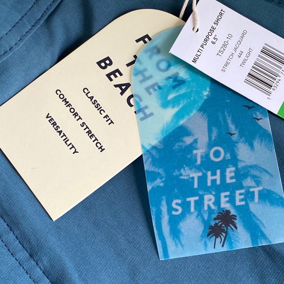 Trunks Surf & Swim Co Men MultiPurpose Short 6.5 in Sz XXL Stretch Jacquard Teal - Picture 7 of 15